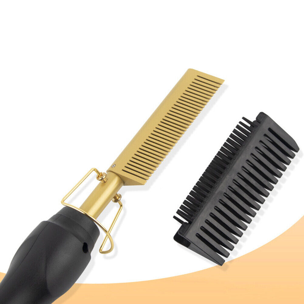 US 1-2 Pack Hair Straightener Electric Heating Portable Travel Anti-Scald Beard