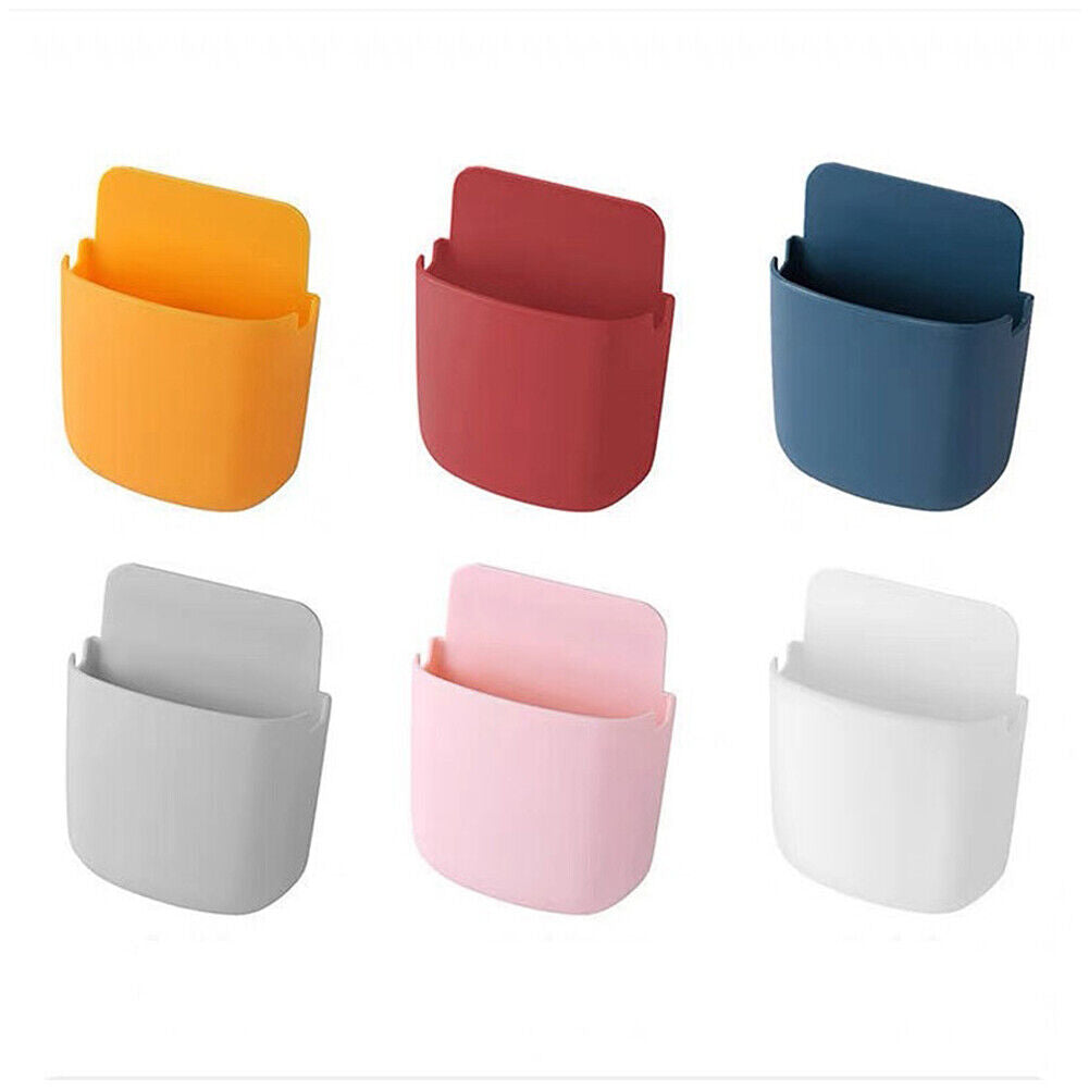 US 2~4Pc Adhesive Rack Hanging Box Remote Control Holder Phone Storage Organizer