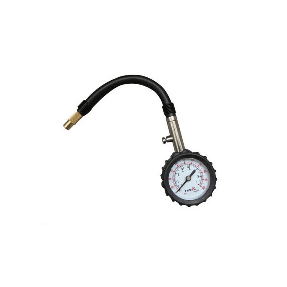 US Premium Flexible Hose Truck Car Tire Pressure Gauge 0-100 PSI Air Meter Teste