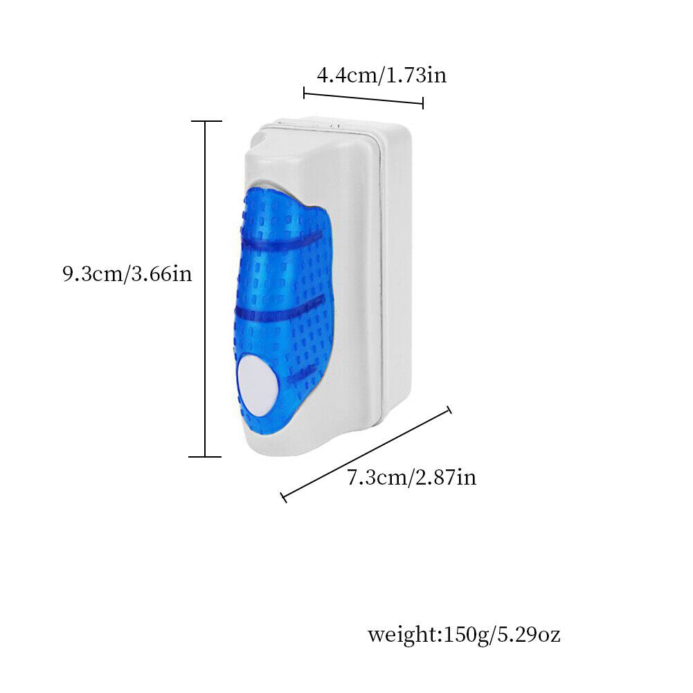 US 2Pc Medium Aquarium Fish Tank Floating Magnetic Glass Cleaner Scraper Brush