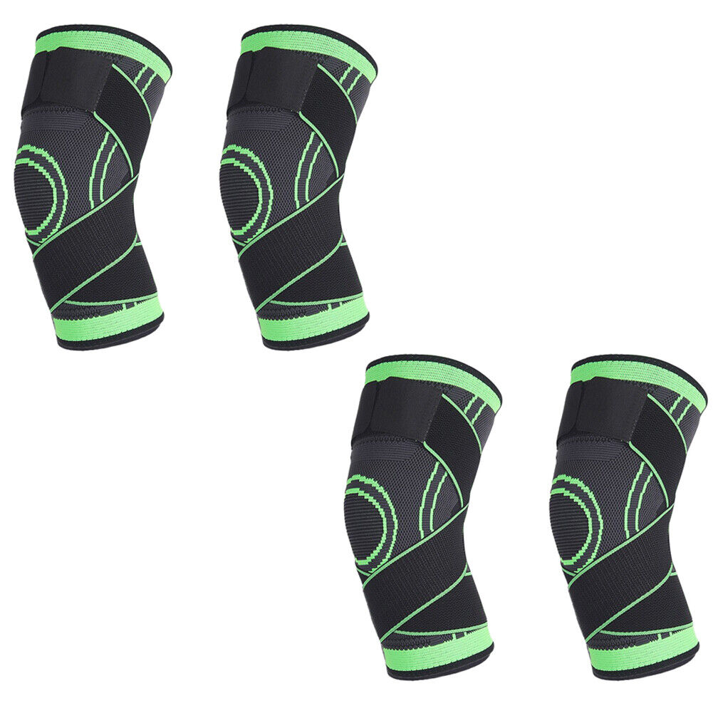 US 1 Pair Knee Sleeve Compression Brace Support Pads Joint Pain Arthritis Wrap