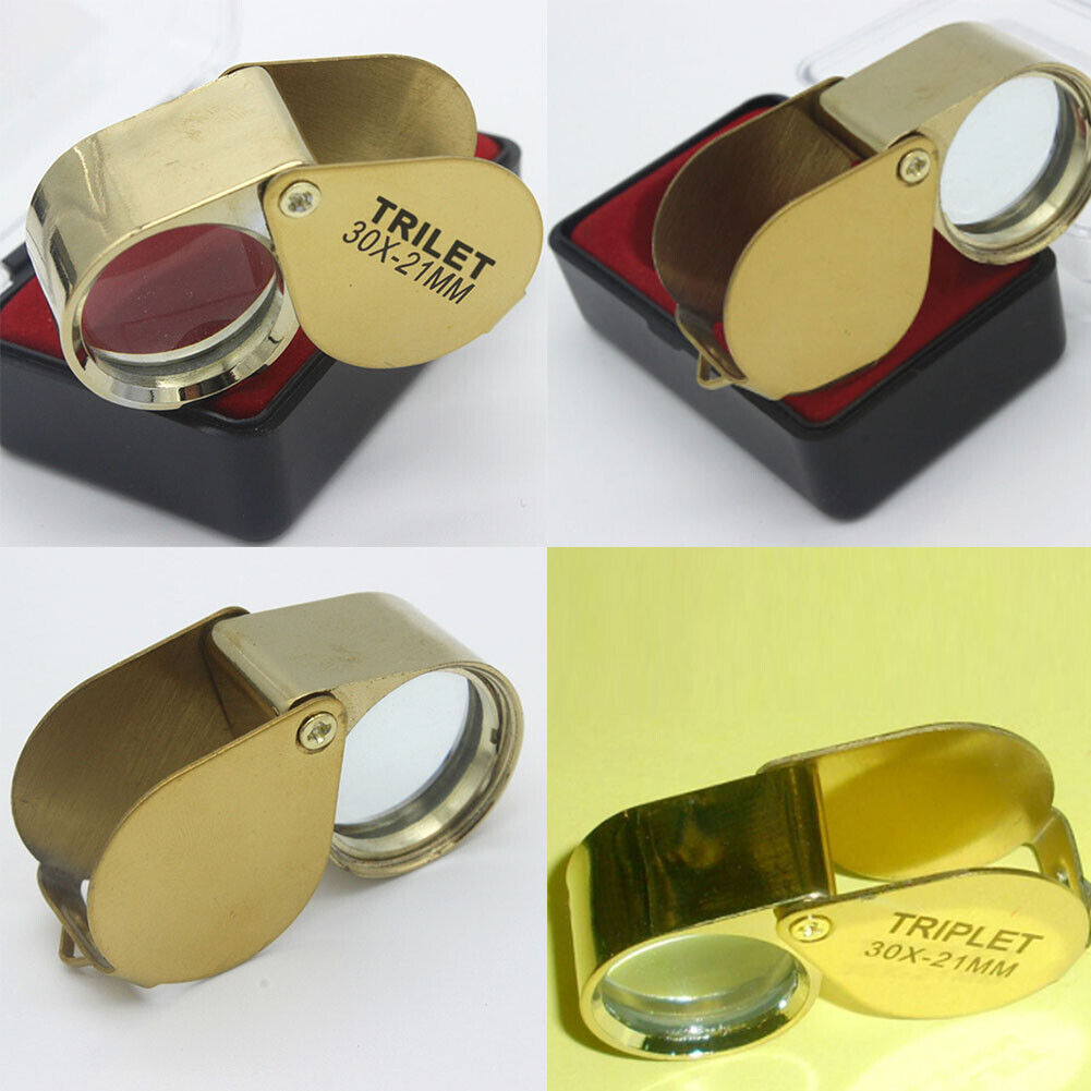 US 2-4Pc 30X Jeweler Coin Loupe Magnifier Foldable Pocket Magnifying Glass Eye