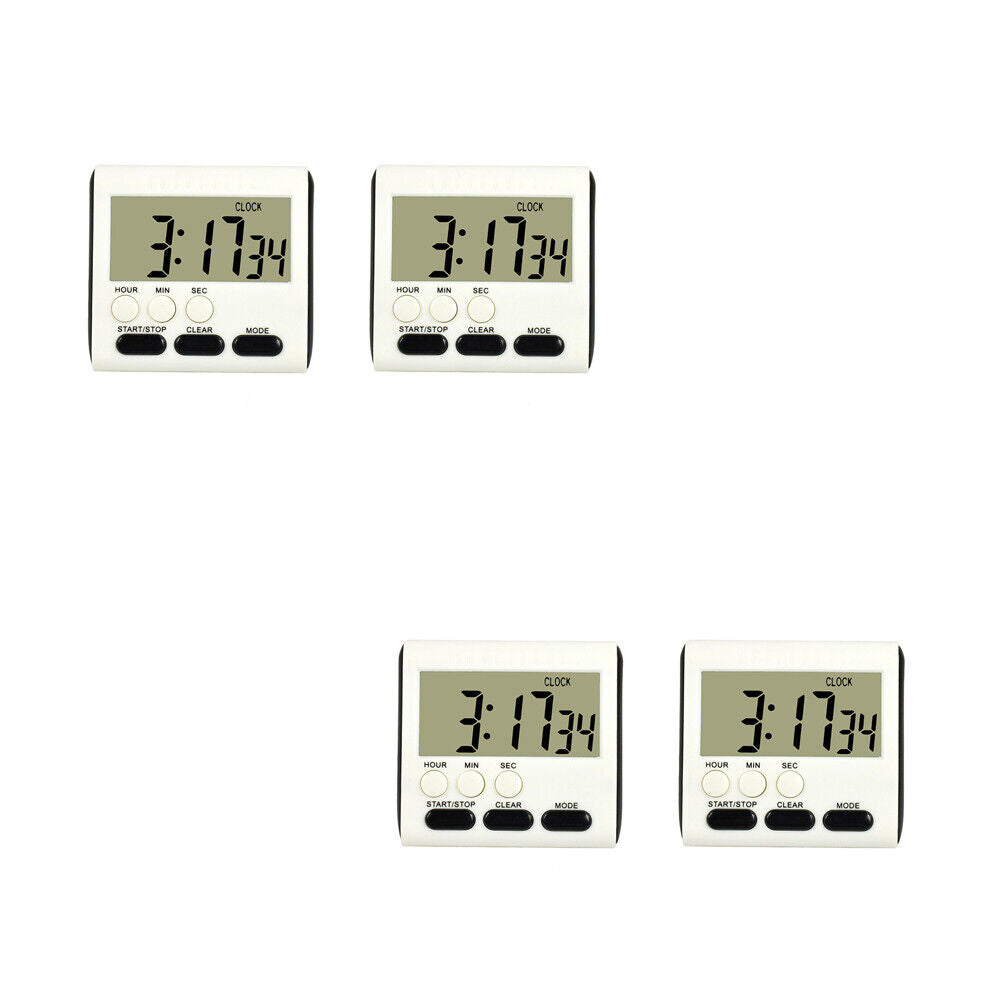 US 2-4Pc LCD Digital Kitchen Cooking Timer Count-Down Clock Loud Alarm Magnetic