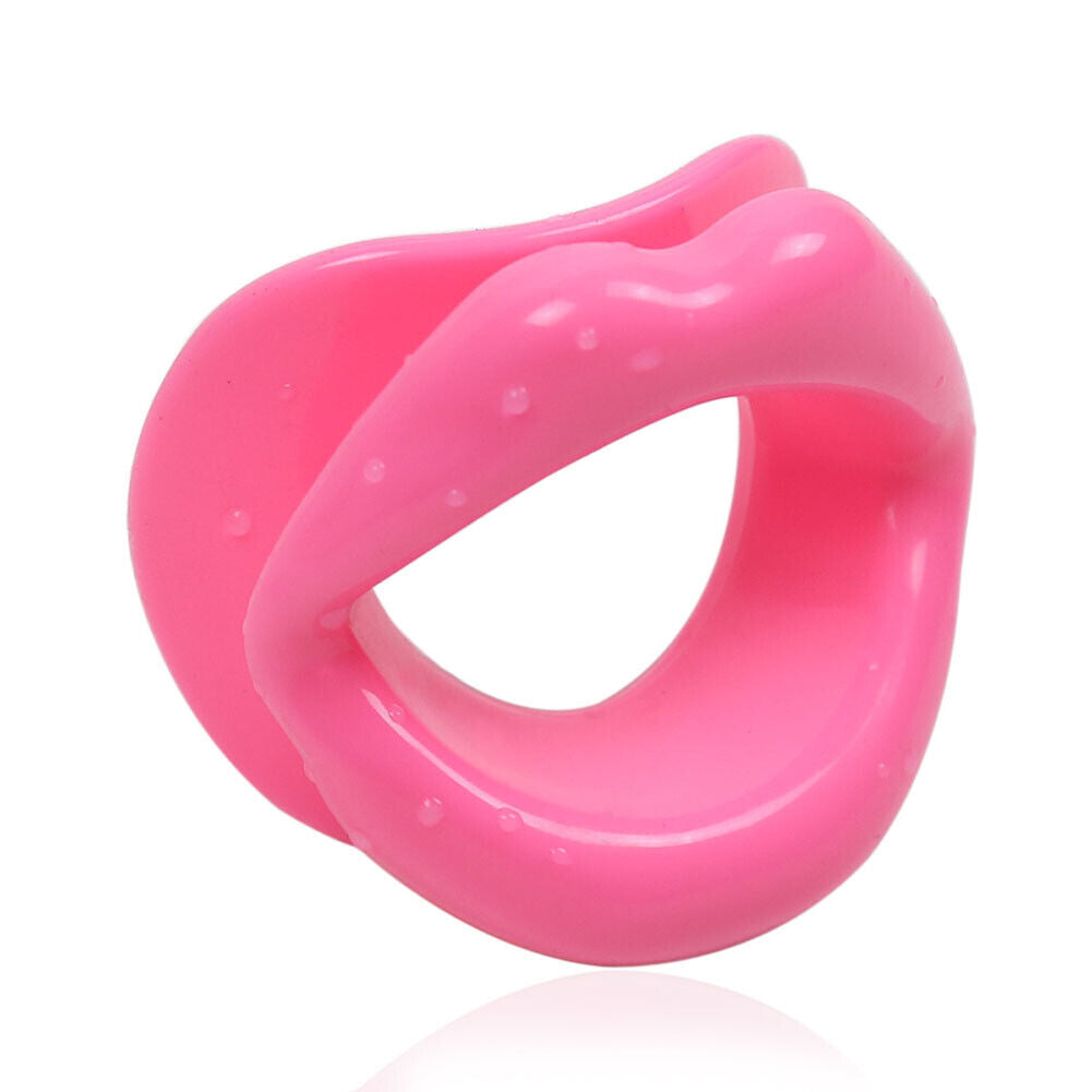 US Lips Shaped Opening O Ring Mouth Gag Silicone Buckle Leather Belt Strap BDSM