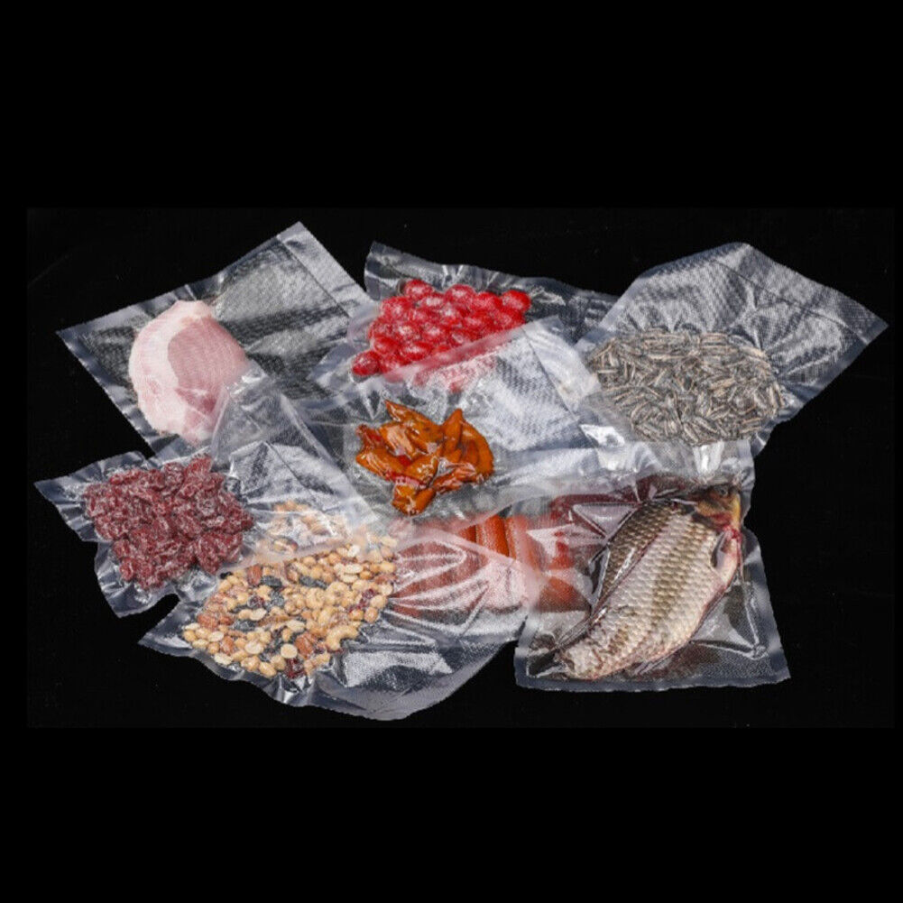 US 100-200Pc Quart Embossed Vacuum Sealer Bag Food Saver Storage 4Mil 8X10 inch