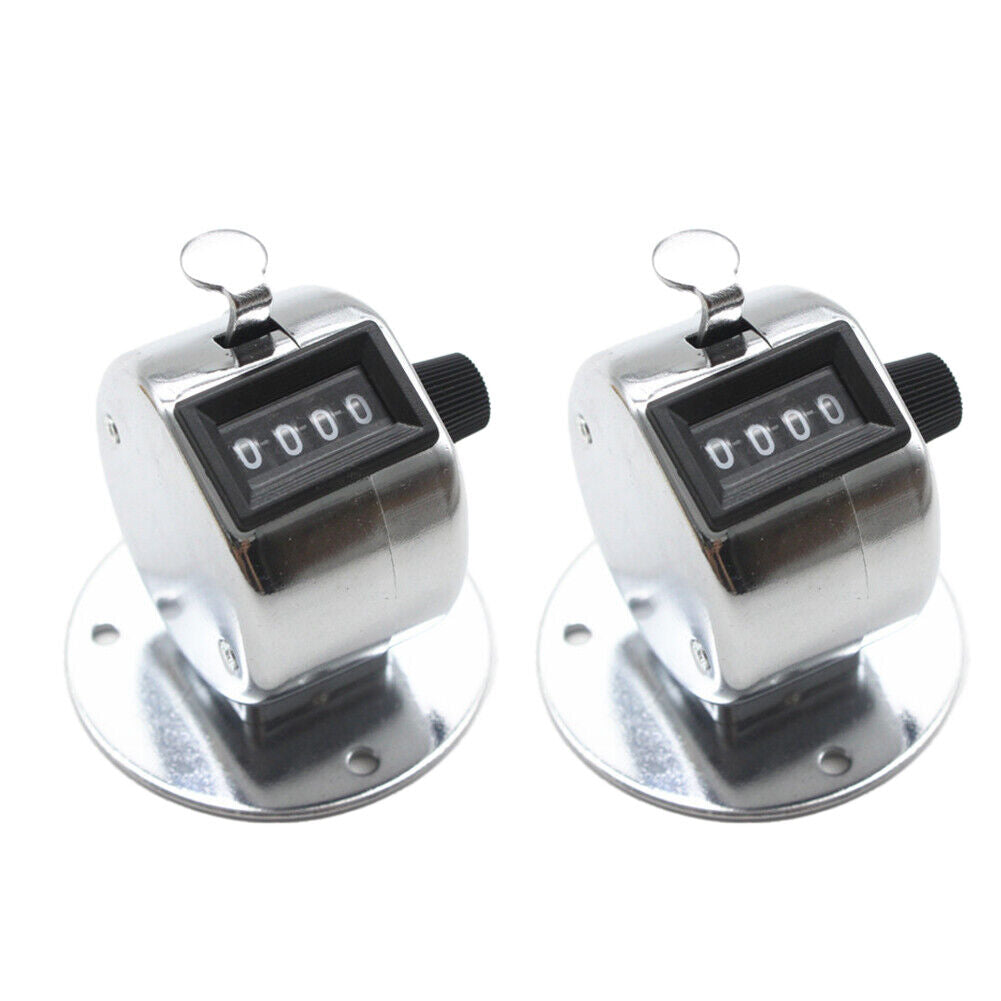 Us 1-2 Pcs 4 Digit Number Dual Clicker Golf Hand Tally Counter metal case base
