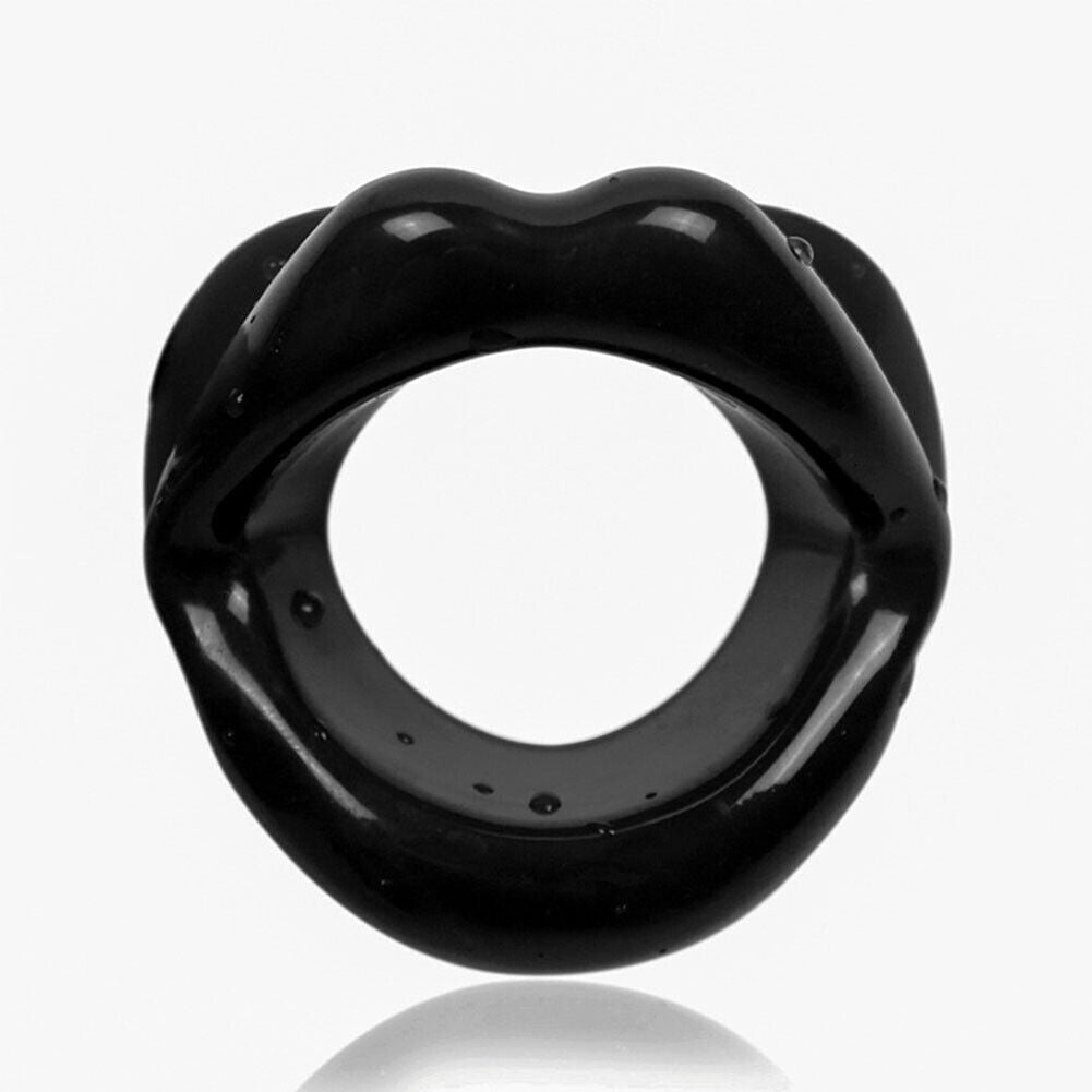 US Lips Shaped Opening O Ring Mouth Gag Silicone Buckle Leather Belt Strap BDSM