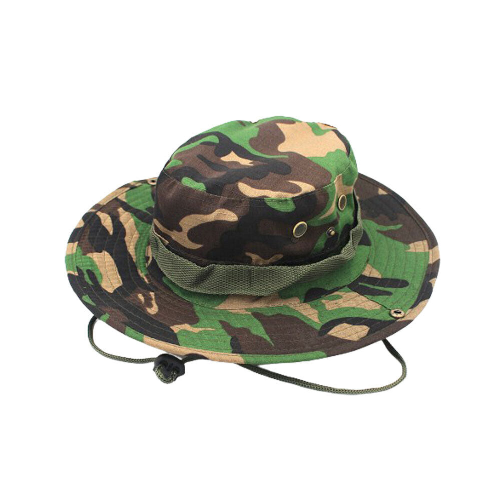 US 1-2 Pcs Boonie Bucket Hats Outdoor Fishing Hunting Wide Brim Mesh Camo Safari