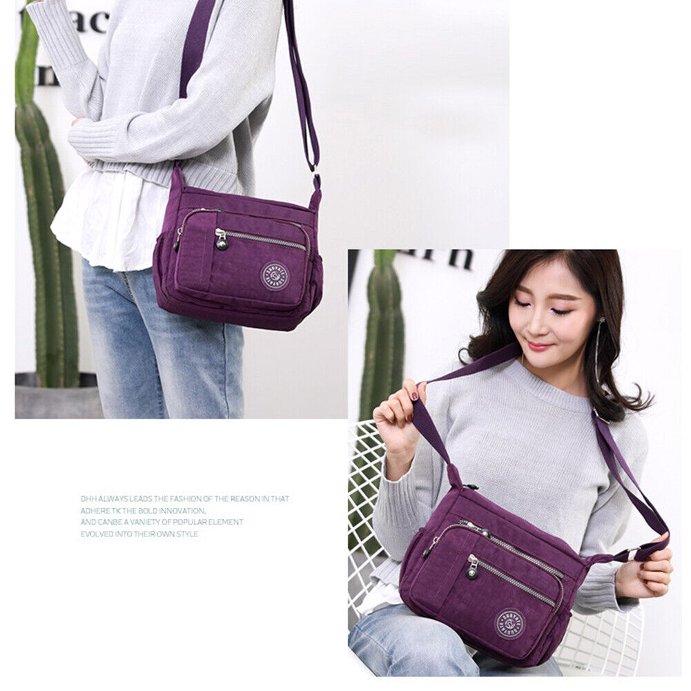 US Women's Multi Pocket Crossbody Shoulder Bag Casual Travel Handbag Waterproof