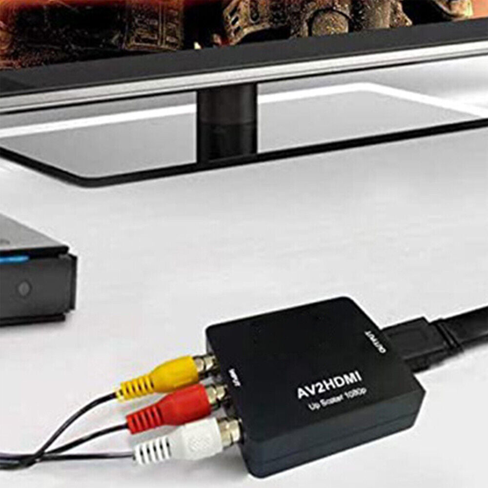 US RCA AV to HDMI HD Converter Composite CVBS Audio Video Adapter Wii NES SNES