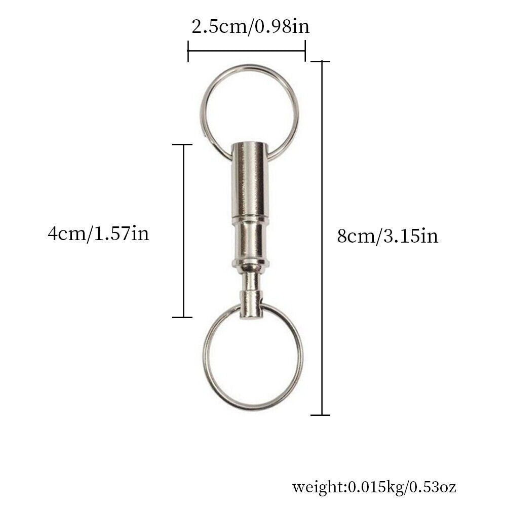 US 10-20 Pcs Handy Basics Quick Release Key Detachable Pull Apart Ring Keychain