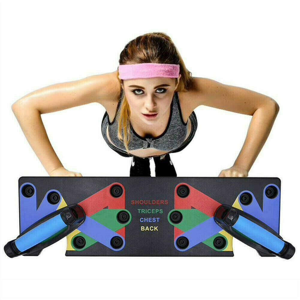 US 1-2 Pack 9 in 1 Push Up Rack Board System Fitness Workout Train Gym Exercise