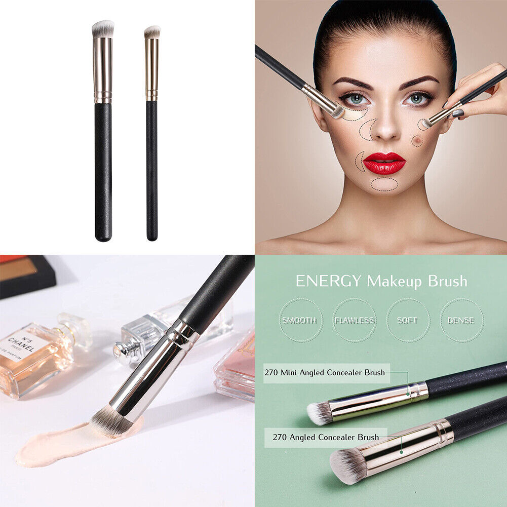 US 1-2 Concealer Under Eye Brush Set Foundation Highlight Shadow Cover Stippling