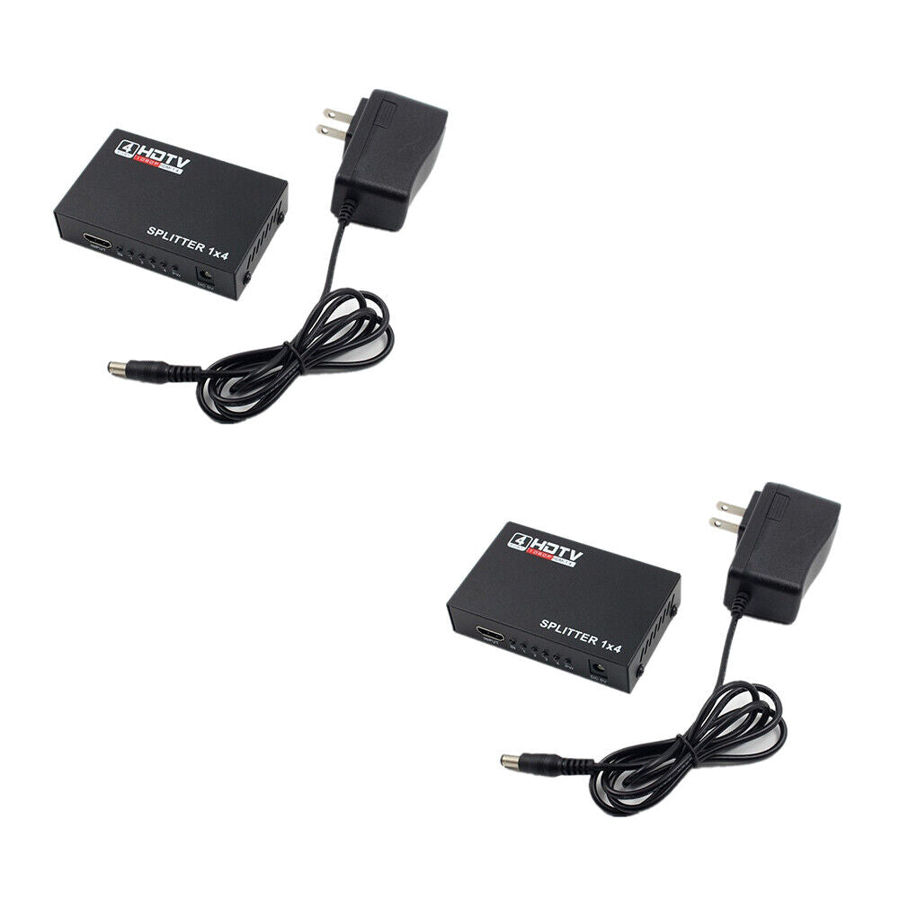 US 1-2 Pc 4 Port HDMI 4K Hub Multi Splitter & Amplifier For 3D HDTV 1080P 1X4