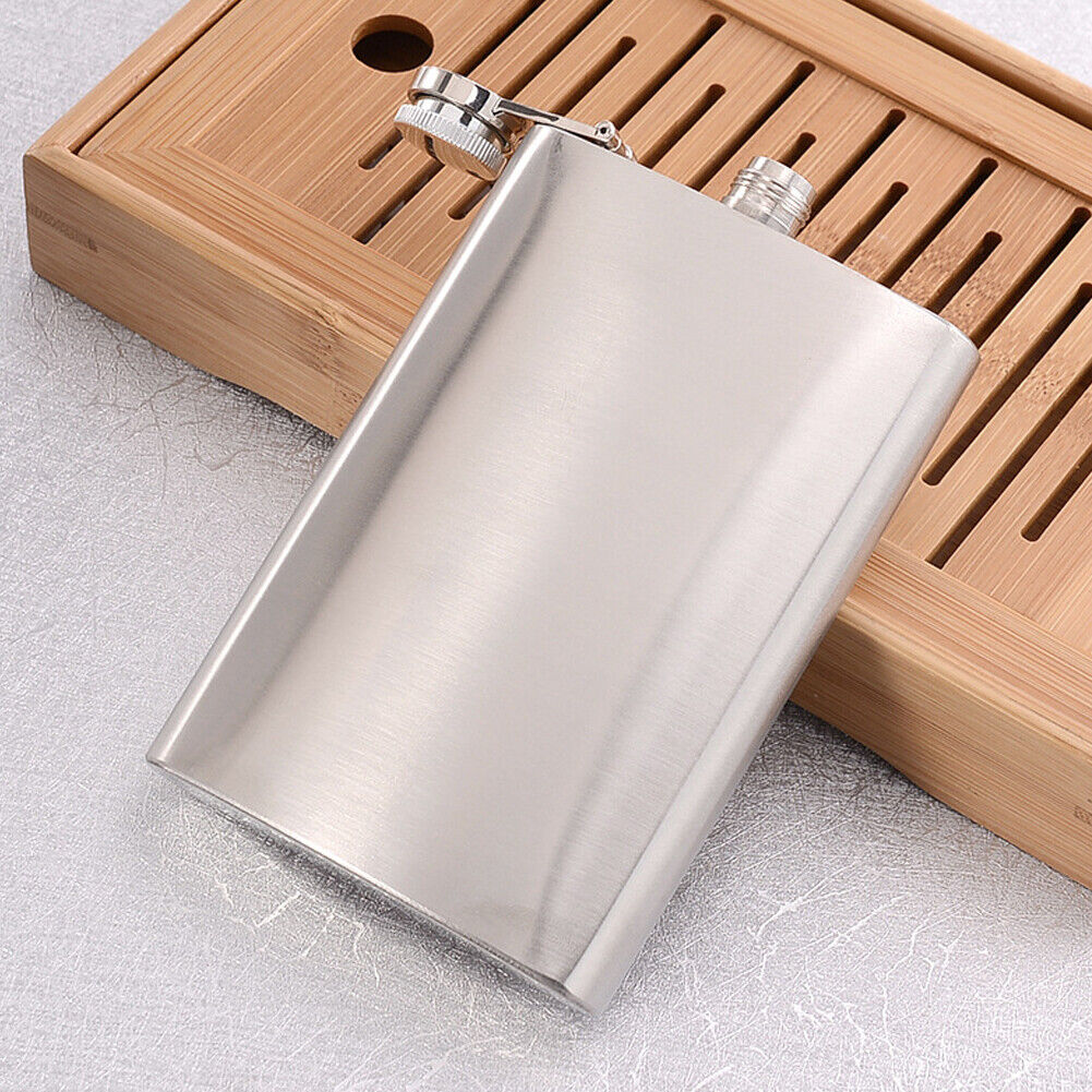 US 1-2 Pcs 7/10 Oz Liquor Pocket Hip Flask Leak-Proof Drinking Stainless Steel