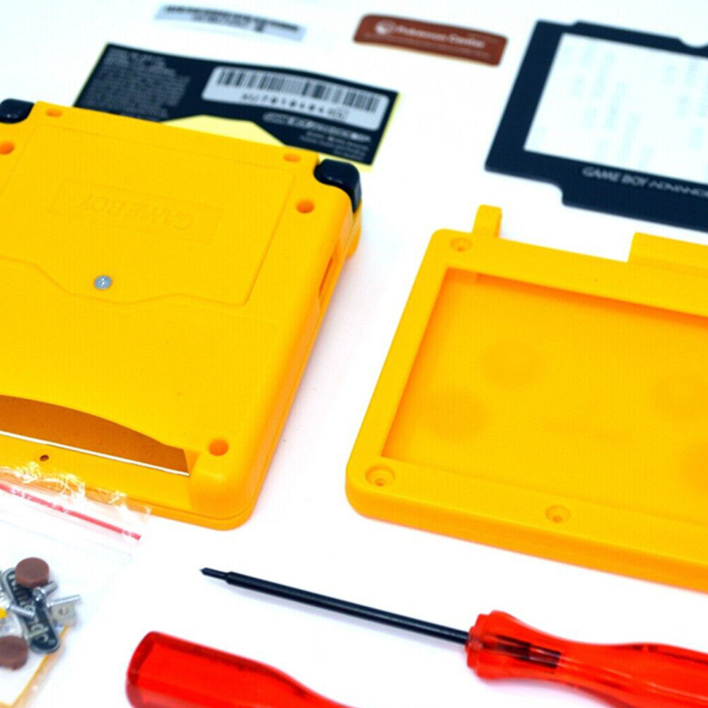 US 1-2 Pcs Pikachu Yellow GBA SP Advance SP Replacement Housing Shell Screen Len
