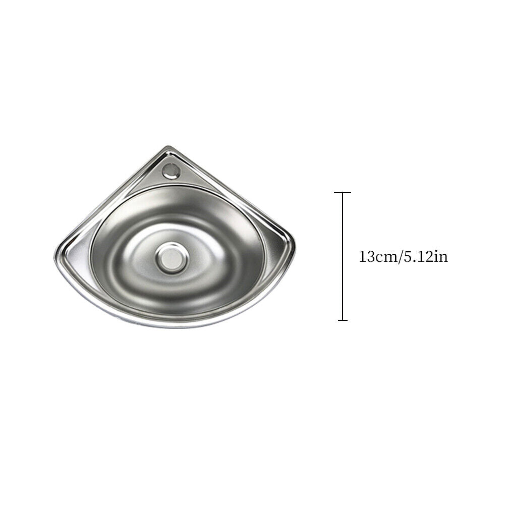 US Corner Narrow Sink RV Kitchen Sink Bathroom Sink Stainless Steel Bar Sink