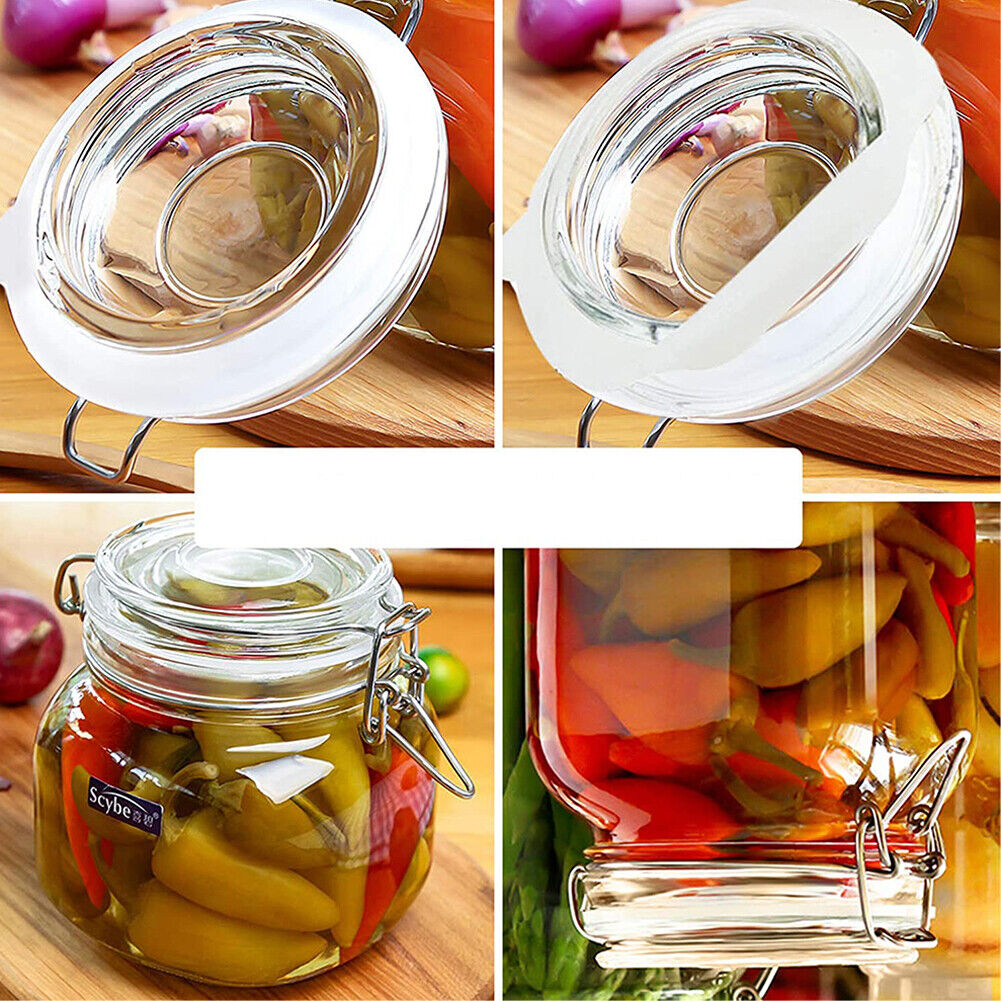 US 24-48 Pcs Silicone Jar Gasket Airtight Rubber Seals Rings For Mason Jar Lids