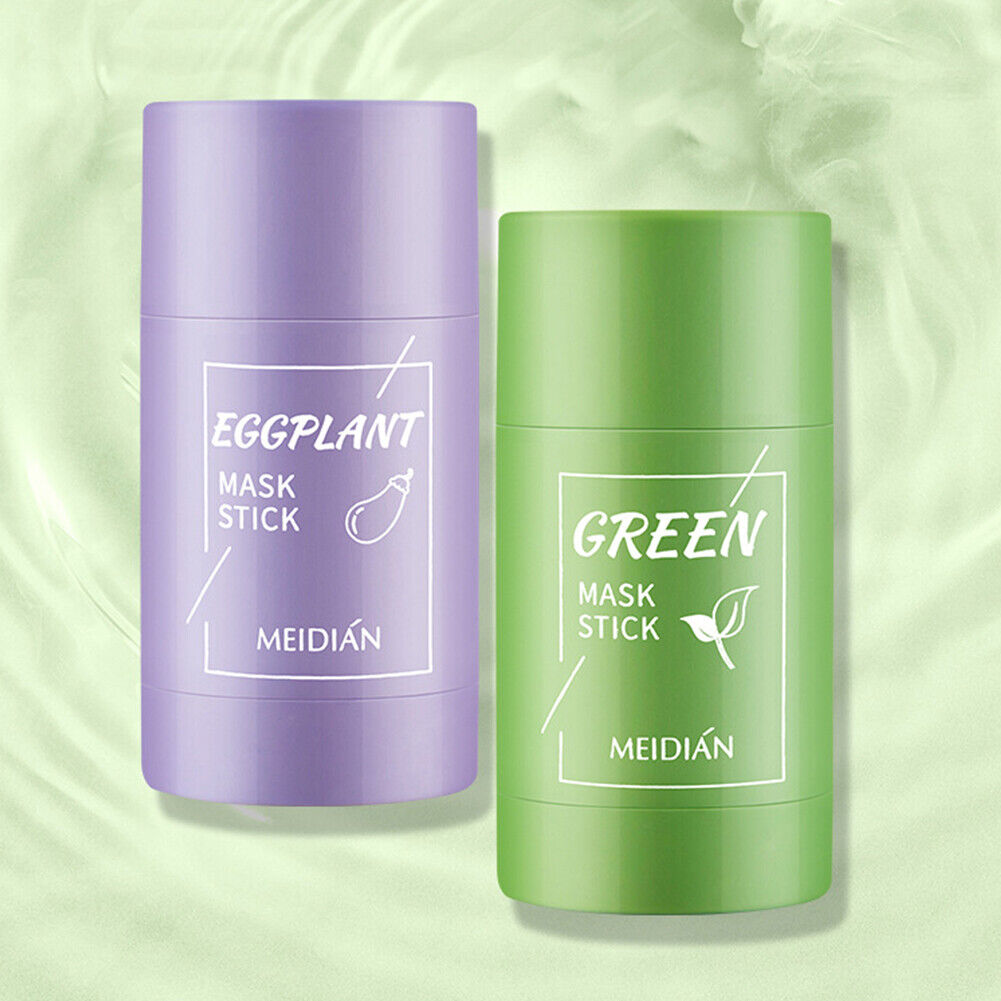 US 1-2Pack Green Tea/Eggplant Stick Mask Blackhead Remover Oil Control Cleansing