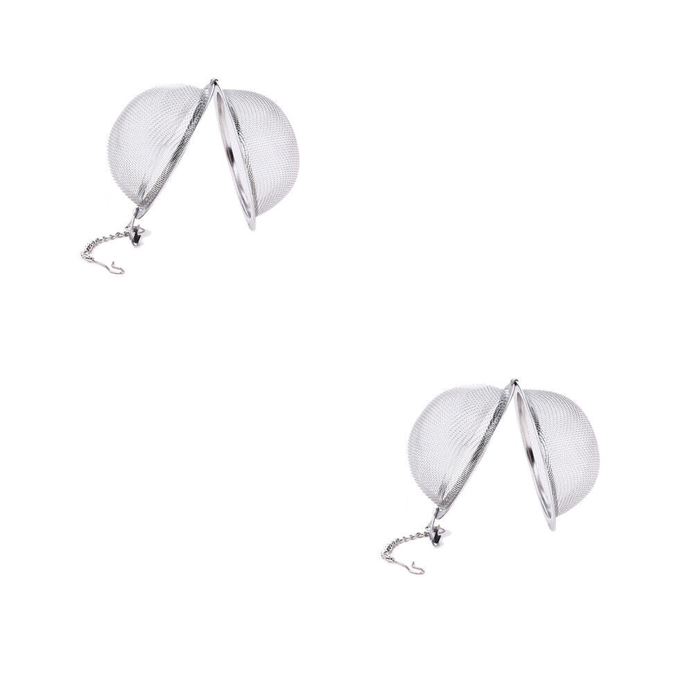 US 1-2 Pc Stainless Steel Mesh Tea Ball Strainer Diffuser Steeper Lock Filtering