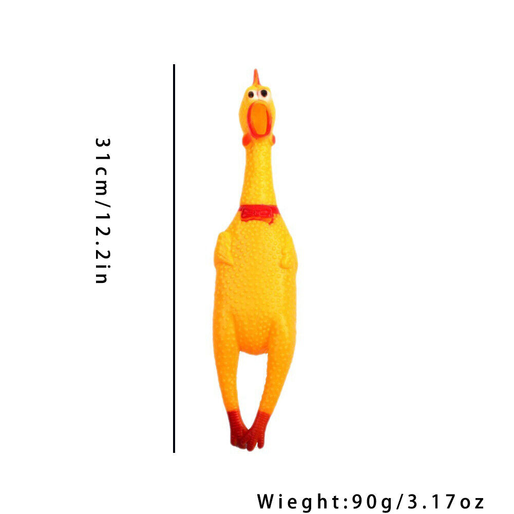 US 1-2 Pcs Fun Pet Dog Shrilling Rubber Chicken Chew Sound Squeeze Screaming Toy