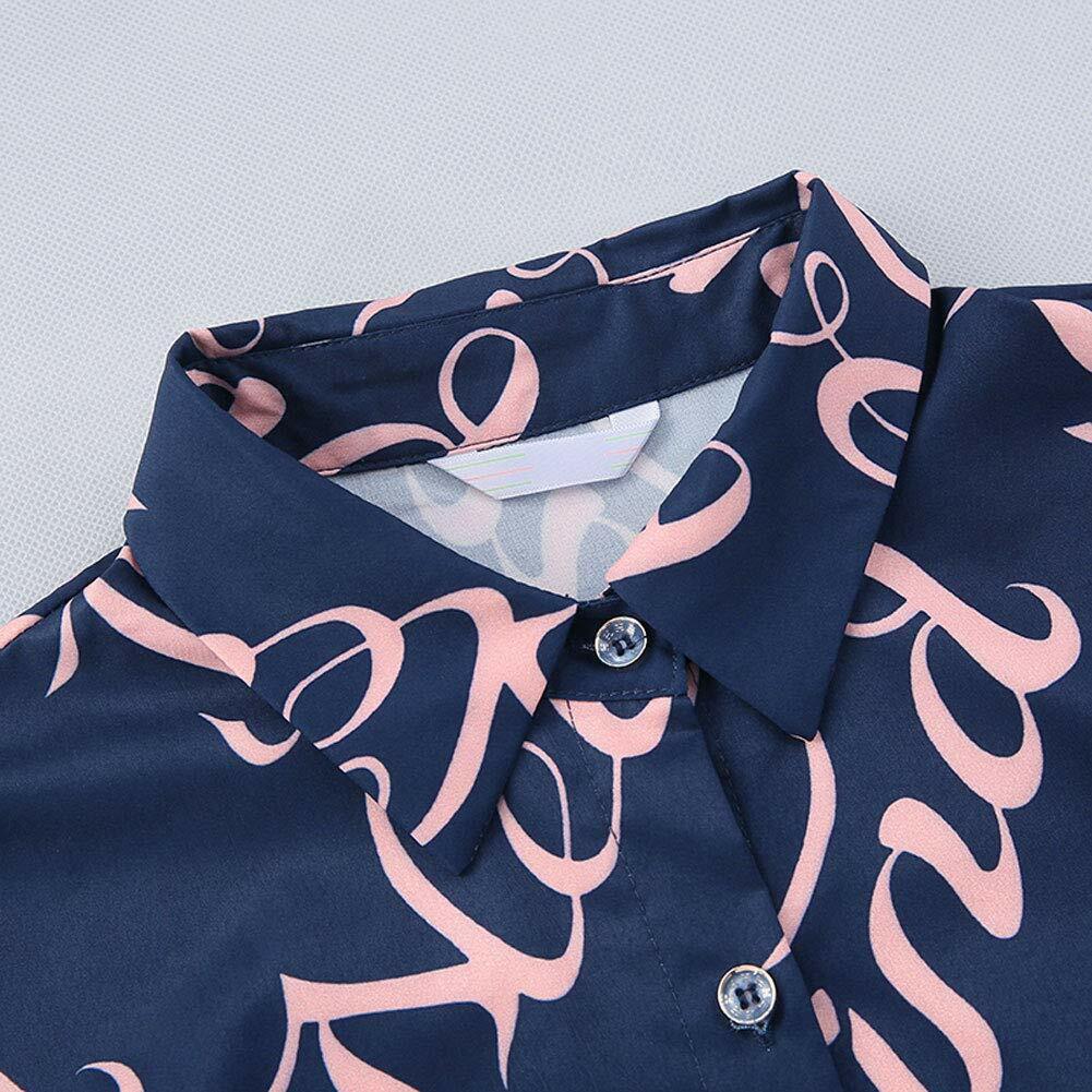 Women's Button Down Long Sleeve Printed Shirt Tailored Blouse
