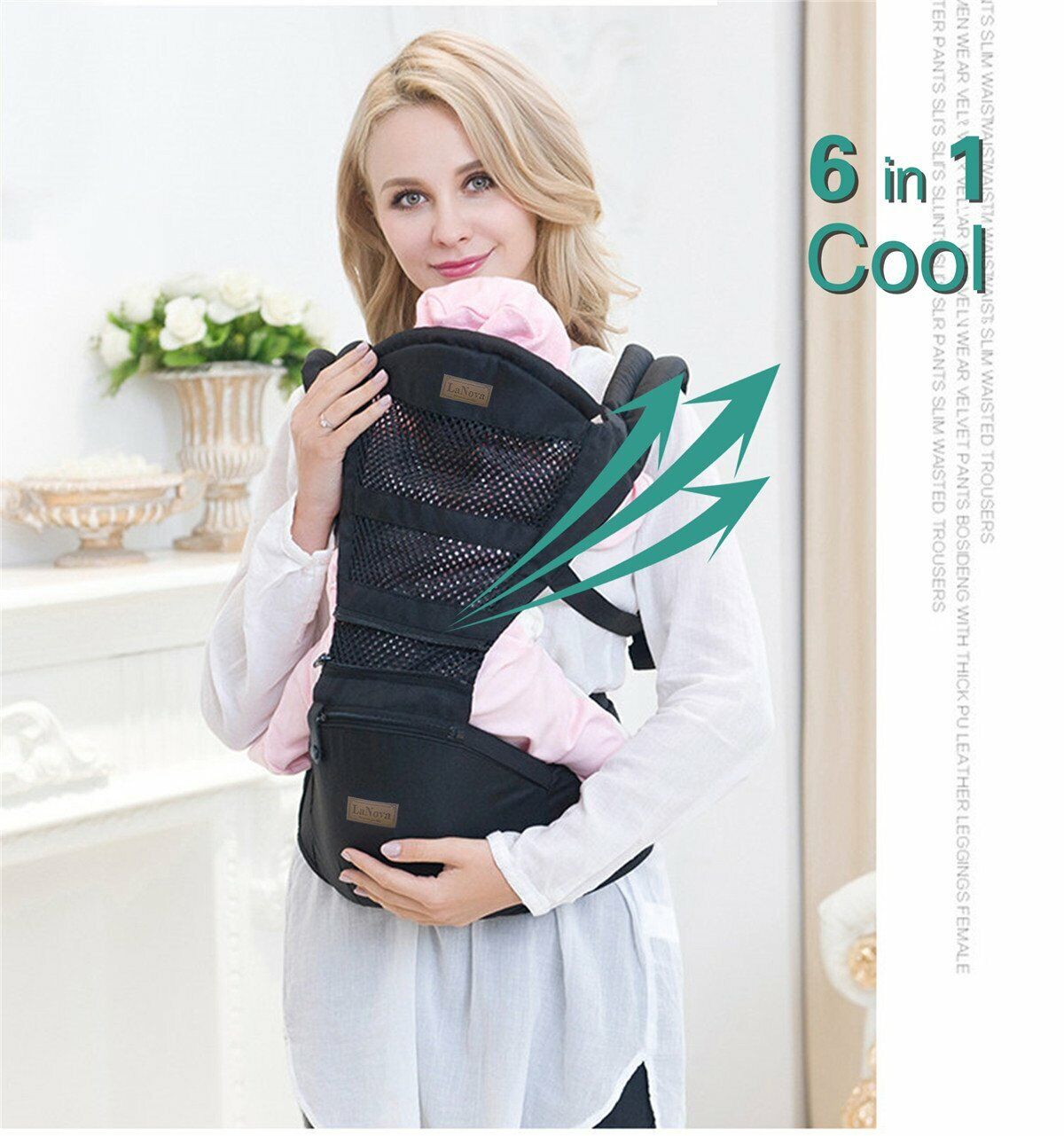 Ergonomic Baby Carrier Backpack with Hip Seat Front and Back for Women and Men