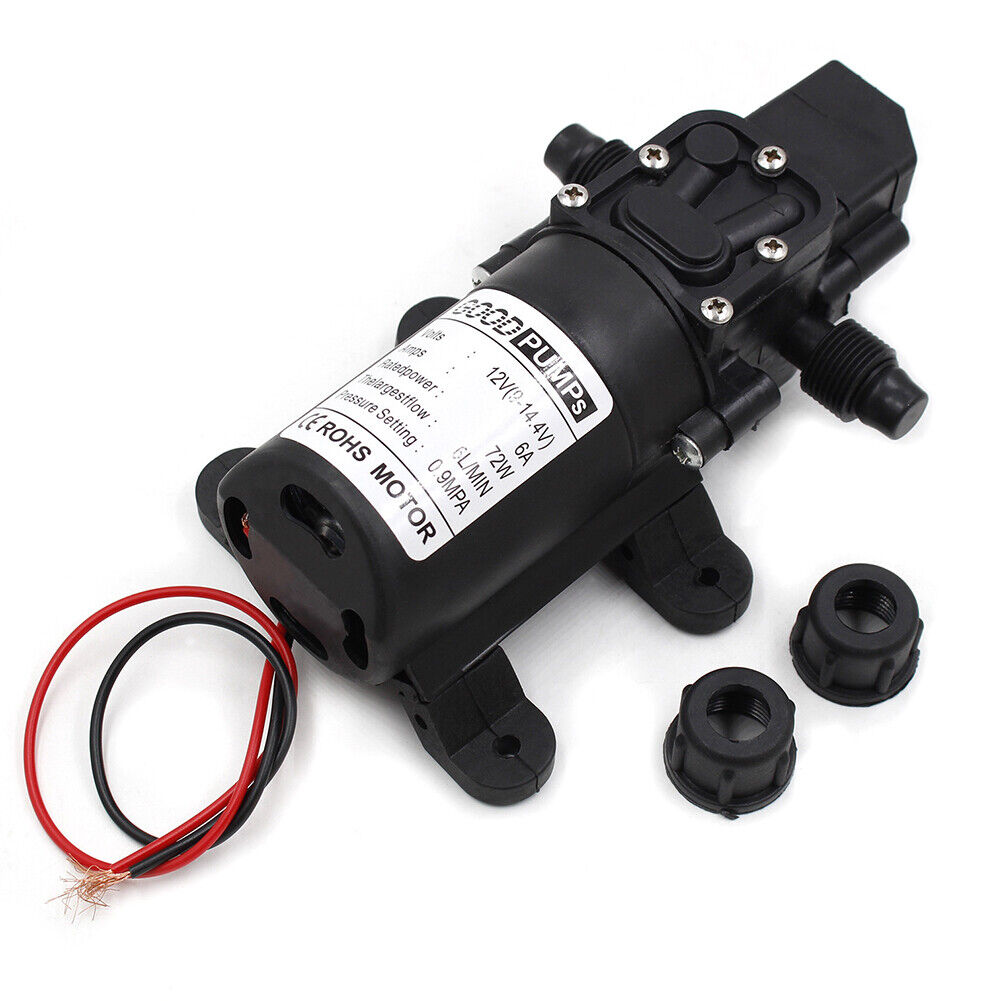 US 2 Pack 12V/24V Automatic Fresh Water High Pressure Diaphragm Pump 130PSI