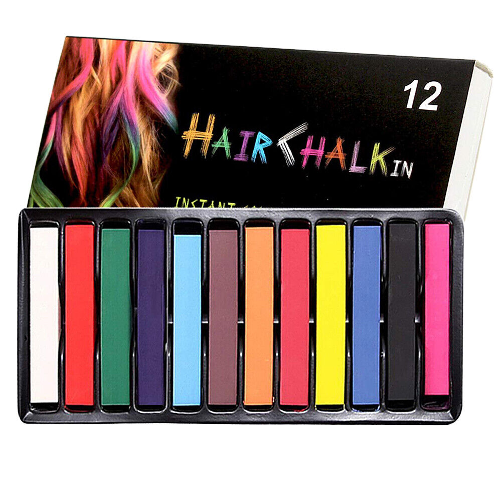 US 12-24 Color Set Temporary Hair Chalk Set Washable Color One-time Dye Kid Safe