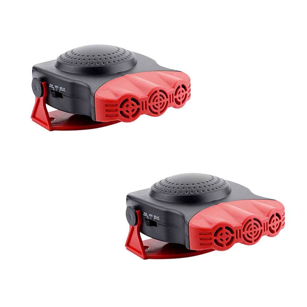 US 1-2 Pack Car Heater 12V 150W Automobile Windscreen Fan Function 3-Outlet Plug