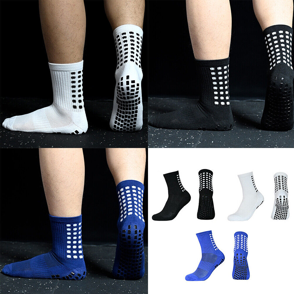 US 3-6 Pairs Sport Socks Anti Slip W/Grip Soccer Boy Football Basketball Sock