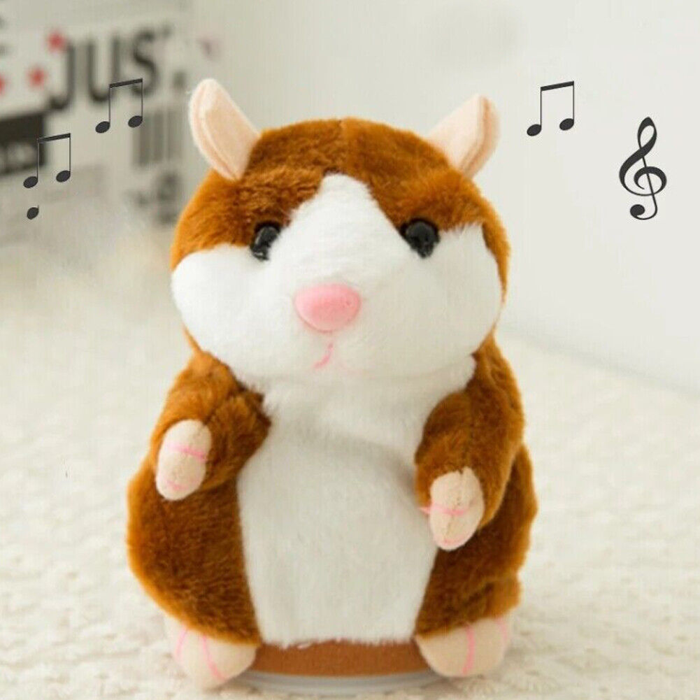 US 1-2 Pack Talking Speaking Hamster Plush Toy Voice Repeating Sound Record Gift