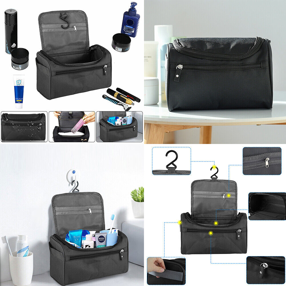 US 2-4 Pc Toiletry Bag Hanging Kit Wash Resistant Portable Makeup Organizer Case