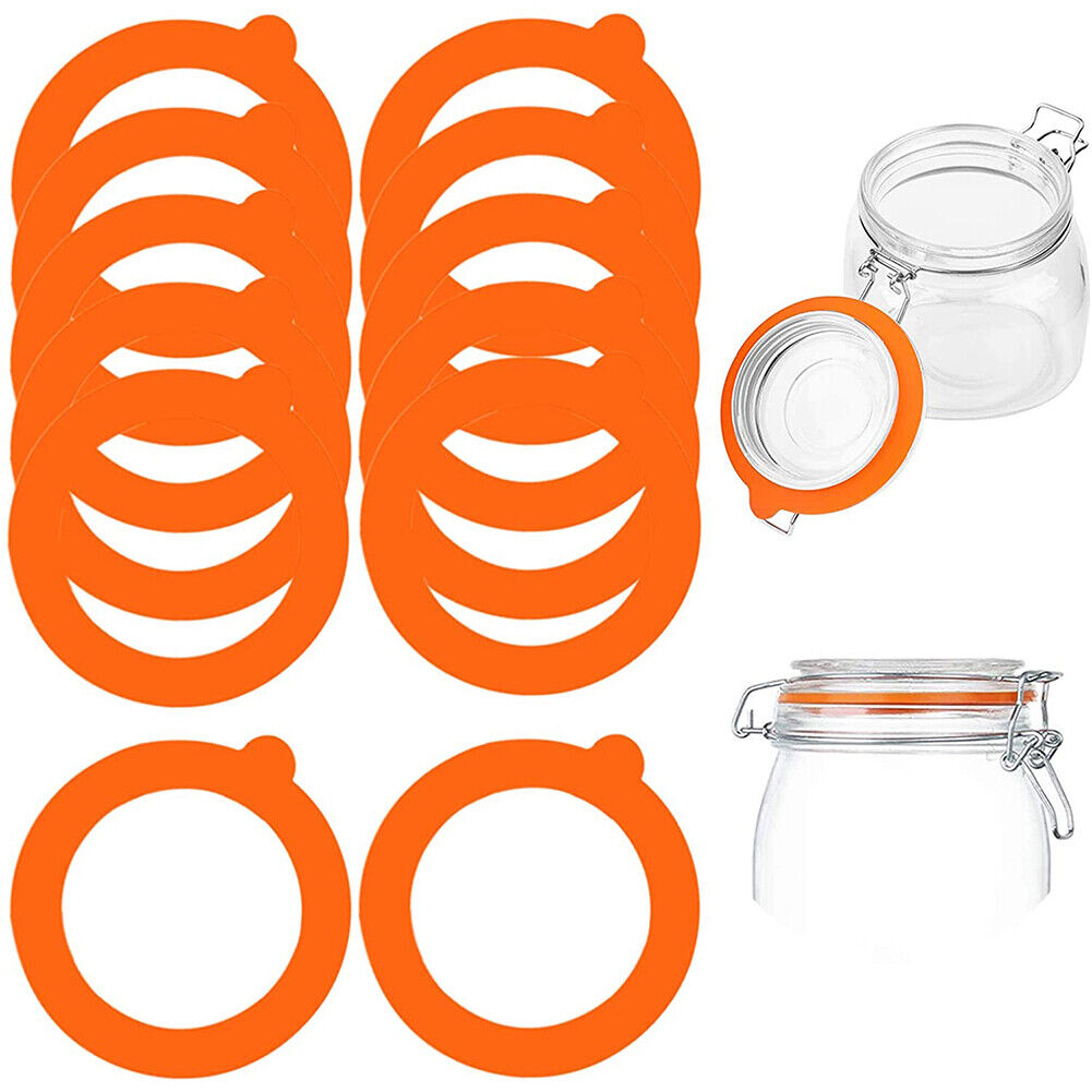 US 24-48 Pcs Silicone Jar Gasket Airtight Rubber Seals Rings For Mason Jar Lids