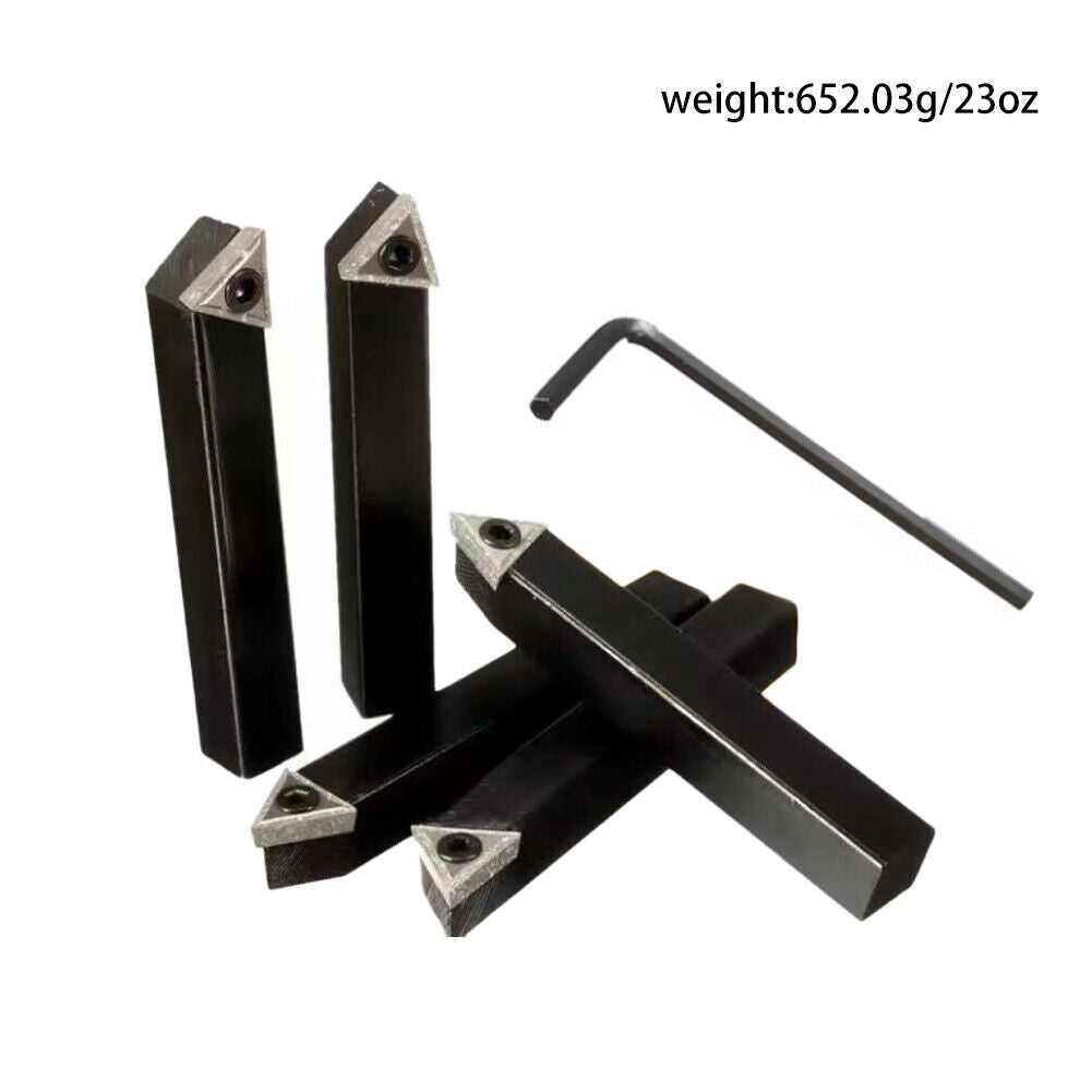 US 5 pc 1/2" Lathe Indexable Carbide Insert + Turning Tooling Bit Holder Set
