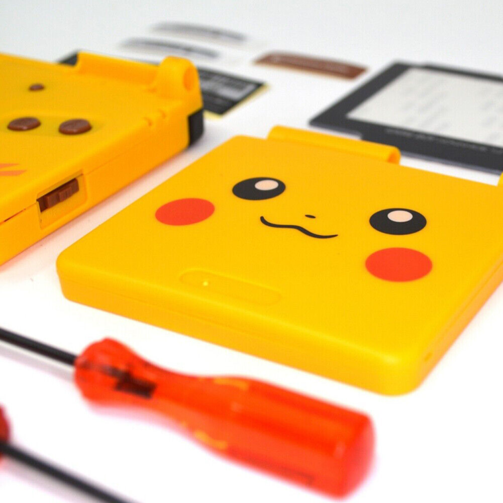 US 1-2 Pcs Pikachu Yellow GBA SP Advance SP Replacement Housing Shell Screen Len