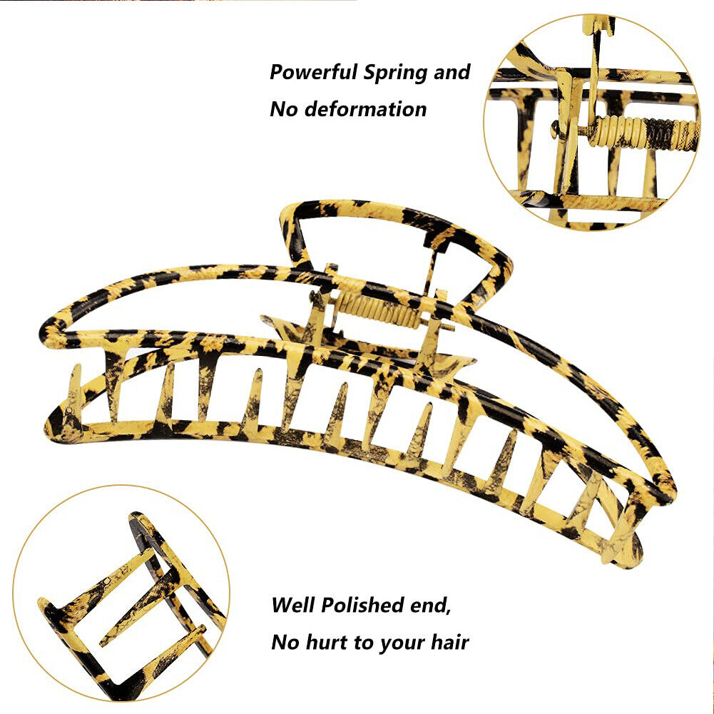 US 5-10 Pack Metal Jumbo Hair Claw Clip Large Strong Hold for Thick Hair Nonslip