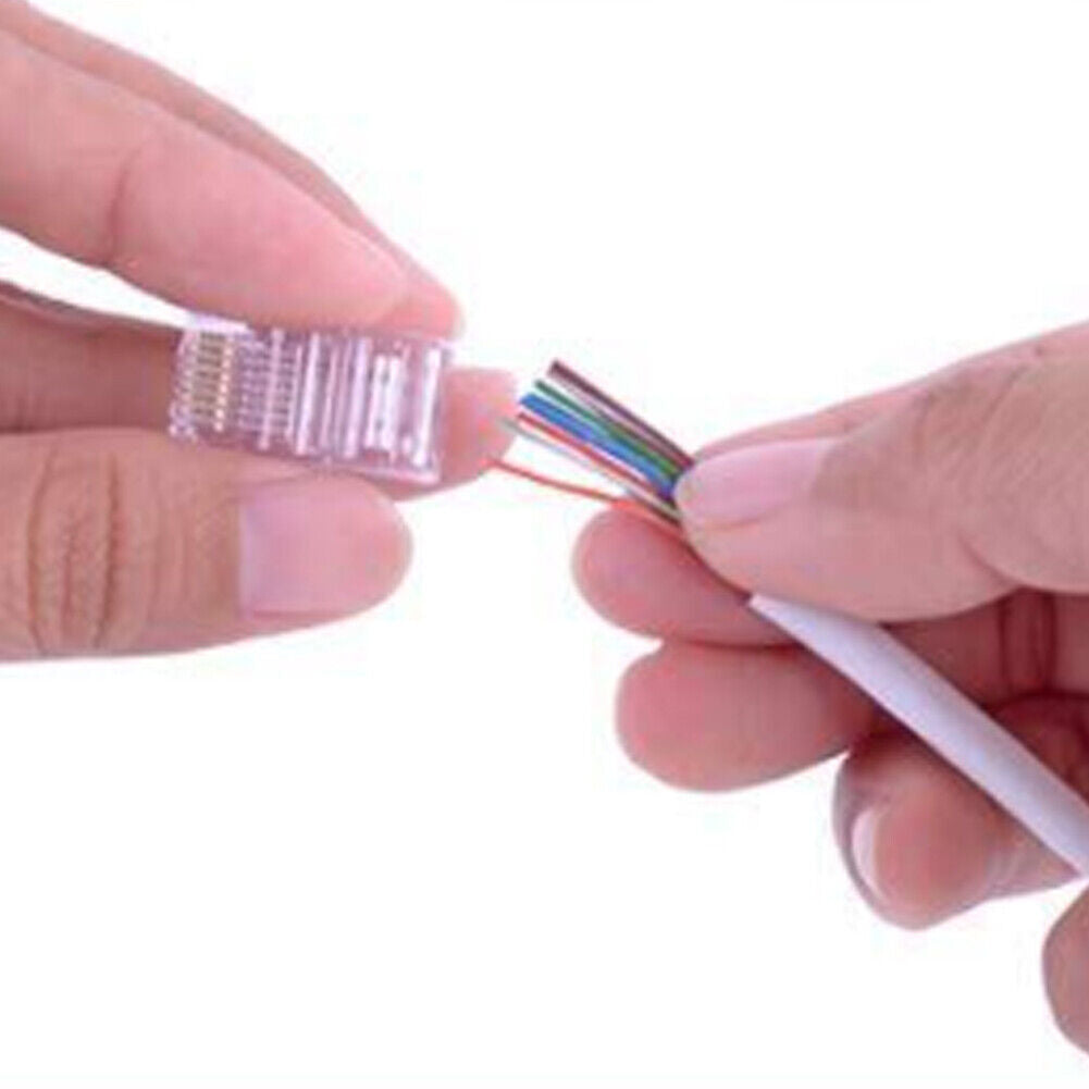 US 200 Pack Cat6 Pass Through EZ RJ45 Connector End Modular Plug UTP Cables