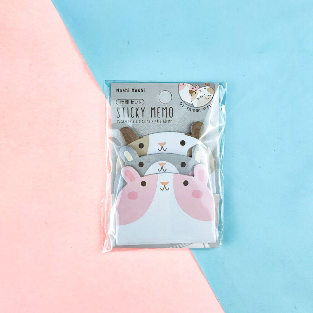 US 6-12 Pc (270-540 Pages Total) Sticky Notes Animals Shape Self-Stick Memo Pads