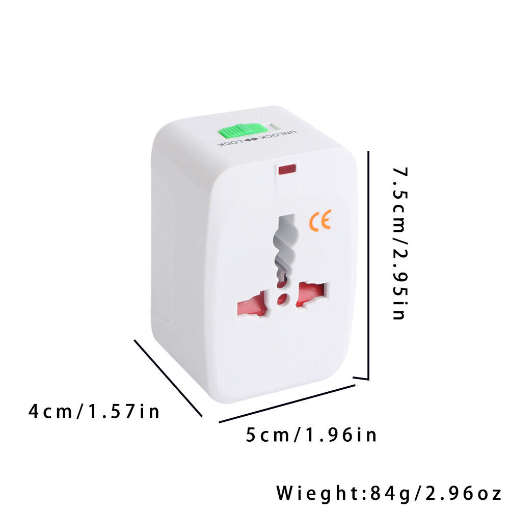 US 1-2 Pc Universal Plug Adapter Mobile Quick Charger Travel Light Weight Outlet