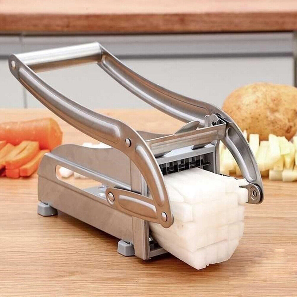 US 1-2 Pack French Fry Cutter Stainless Steel Potato Slicer Vegetable Chopper