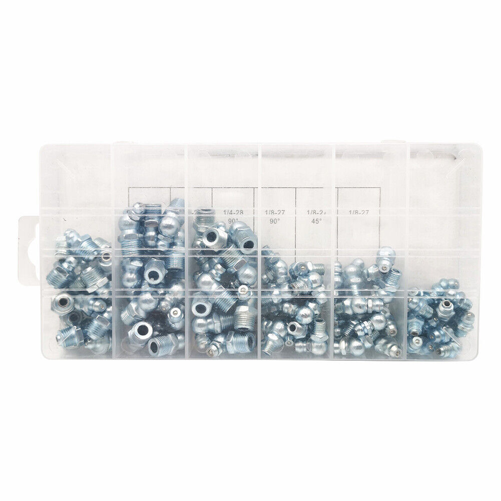 US 110pc SAE Hydraulic Librication Lube Grease Fittings Assortment Zerk Fitting