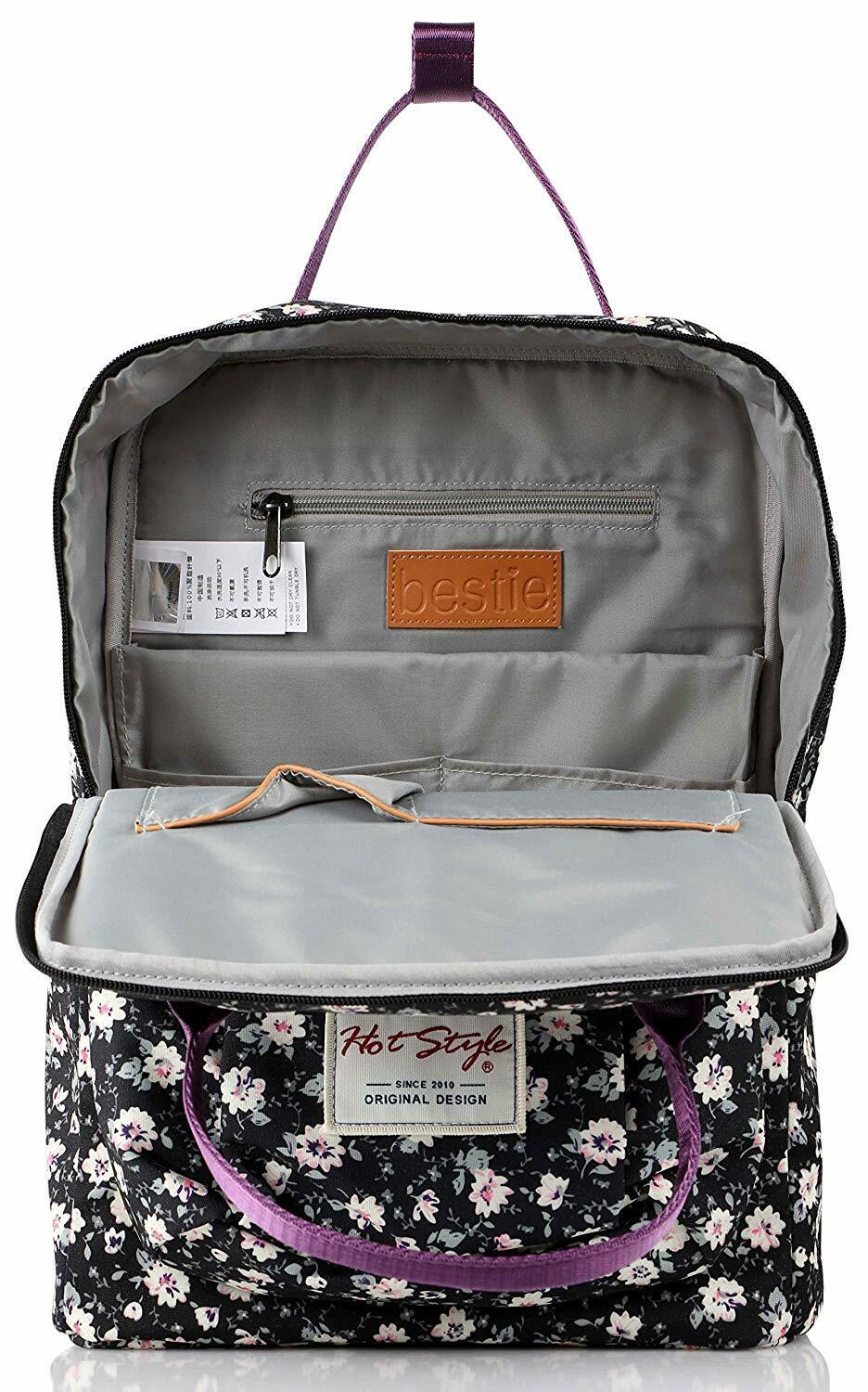 BESTIE 14" College Bookbag Backpack Cute for Women, 14.6"x10.3"x5.1"