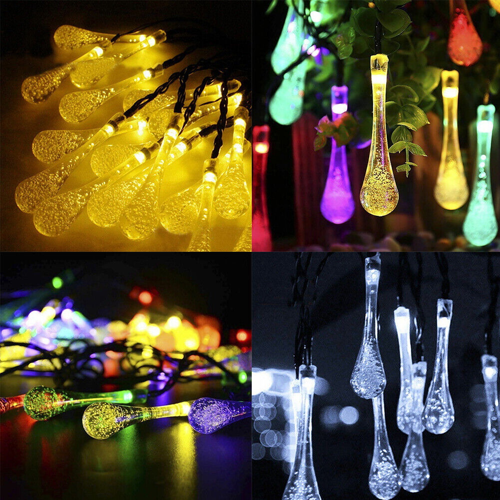 US 21 Ft Outdoor Solar Powered 30 LED String Light Garden Patio Landscape Lamp