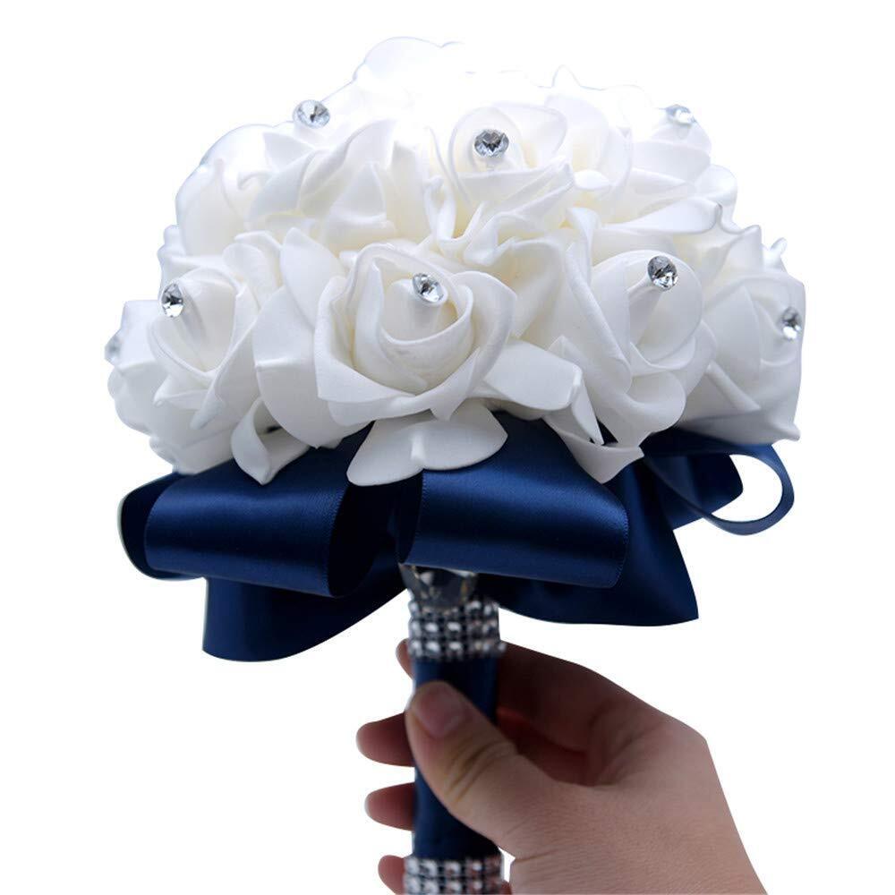 Wedding Bouquets Crystal PE Roses Bridal Bridesmaid Wedding Hand Holding Bouquet