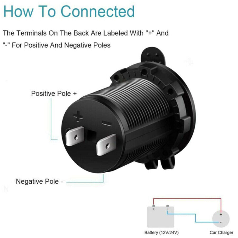 US 6-12Pc Cigarette Lighter Socket Marine Motorcycle ATV RV Lighter Power Outlet