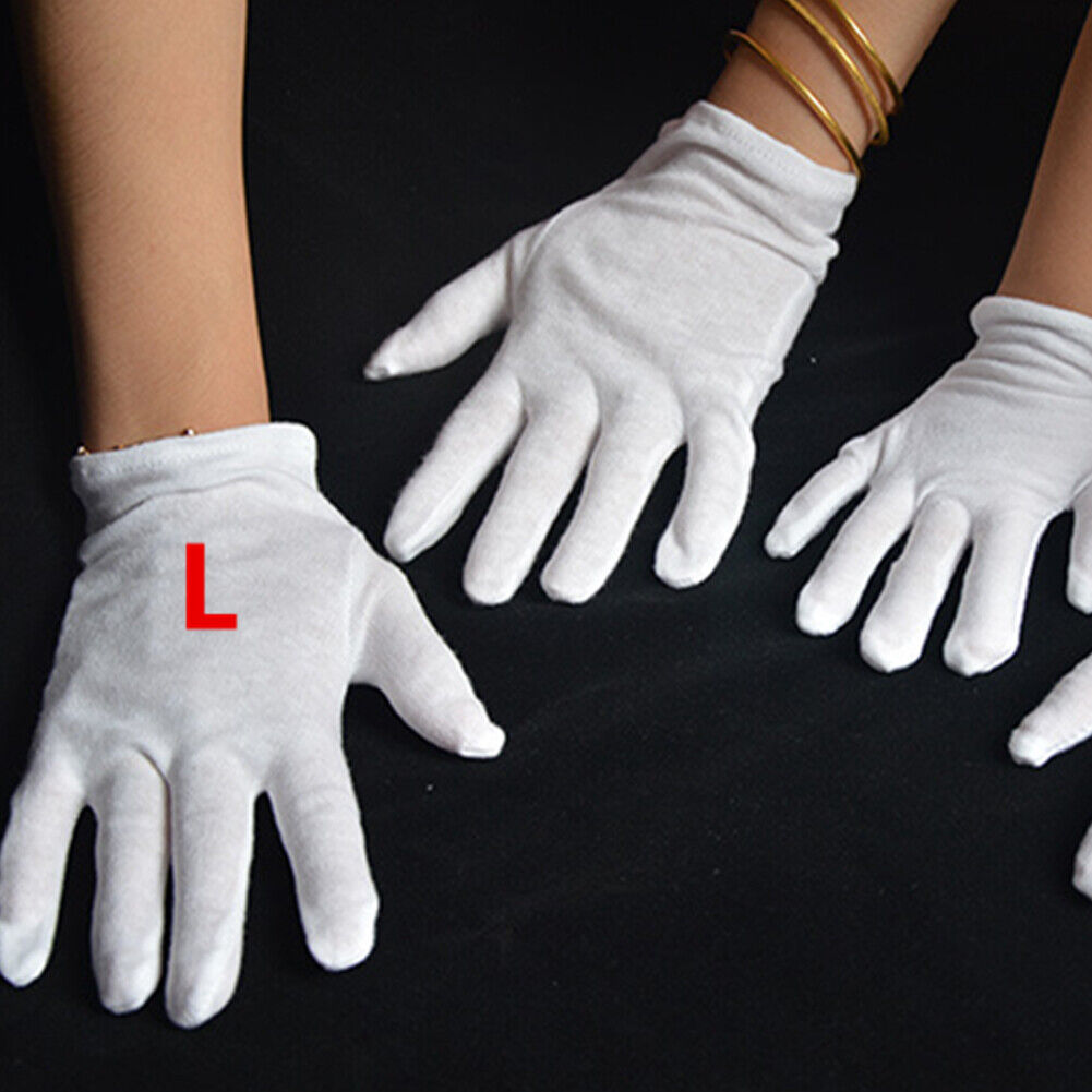 US 24-48 Pairs Cotton Lisle Coin Jewelry Inspection Work Performance Soft Gloves