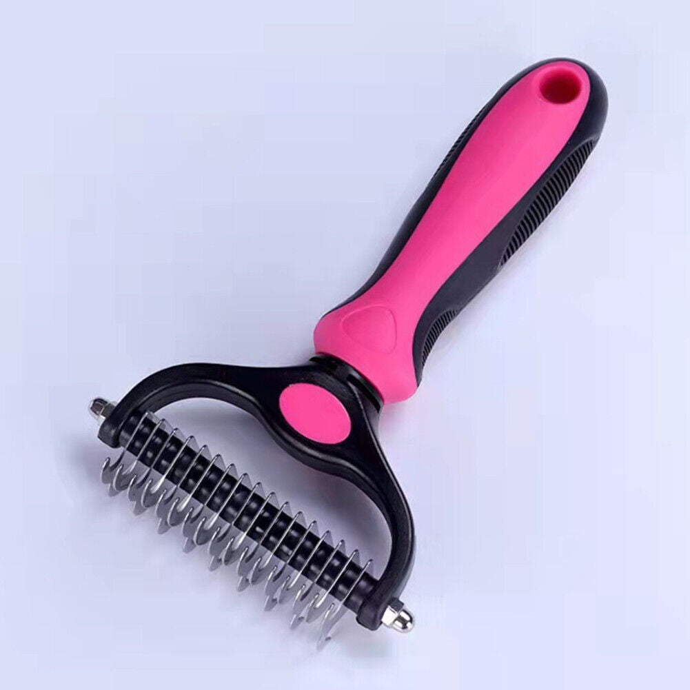 US 2-4 Pc Pet Grooming Brush Dog Undercoat Rake Comb Dematting Deshedding