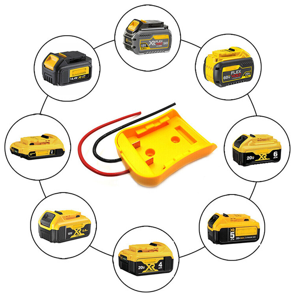US 2-4 Pcs Power Adapter Connector for Dewalt 18/20V Max Battery Holder Dock DIY