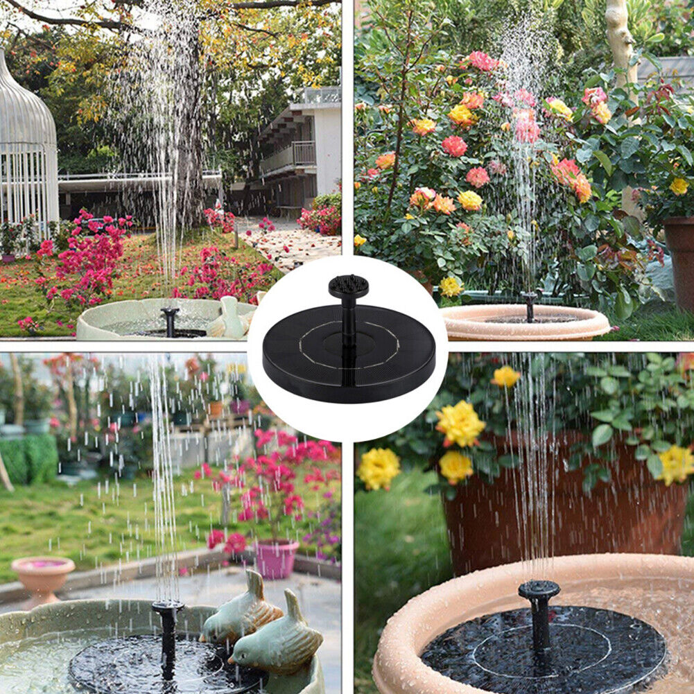 US Solar Power Bird Bath Fountain Pump Upgrade 1.4W Solar Fountain with 4 Nozzle